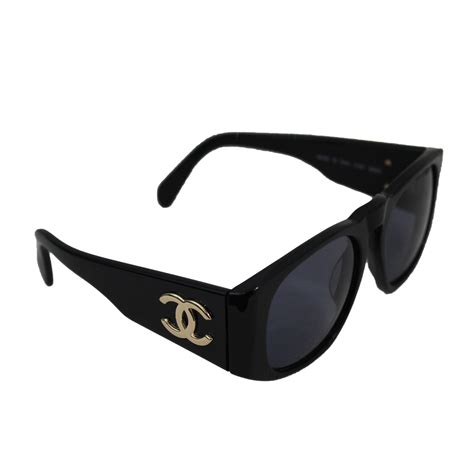 chanel women sunglasses small black thick